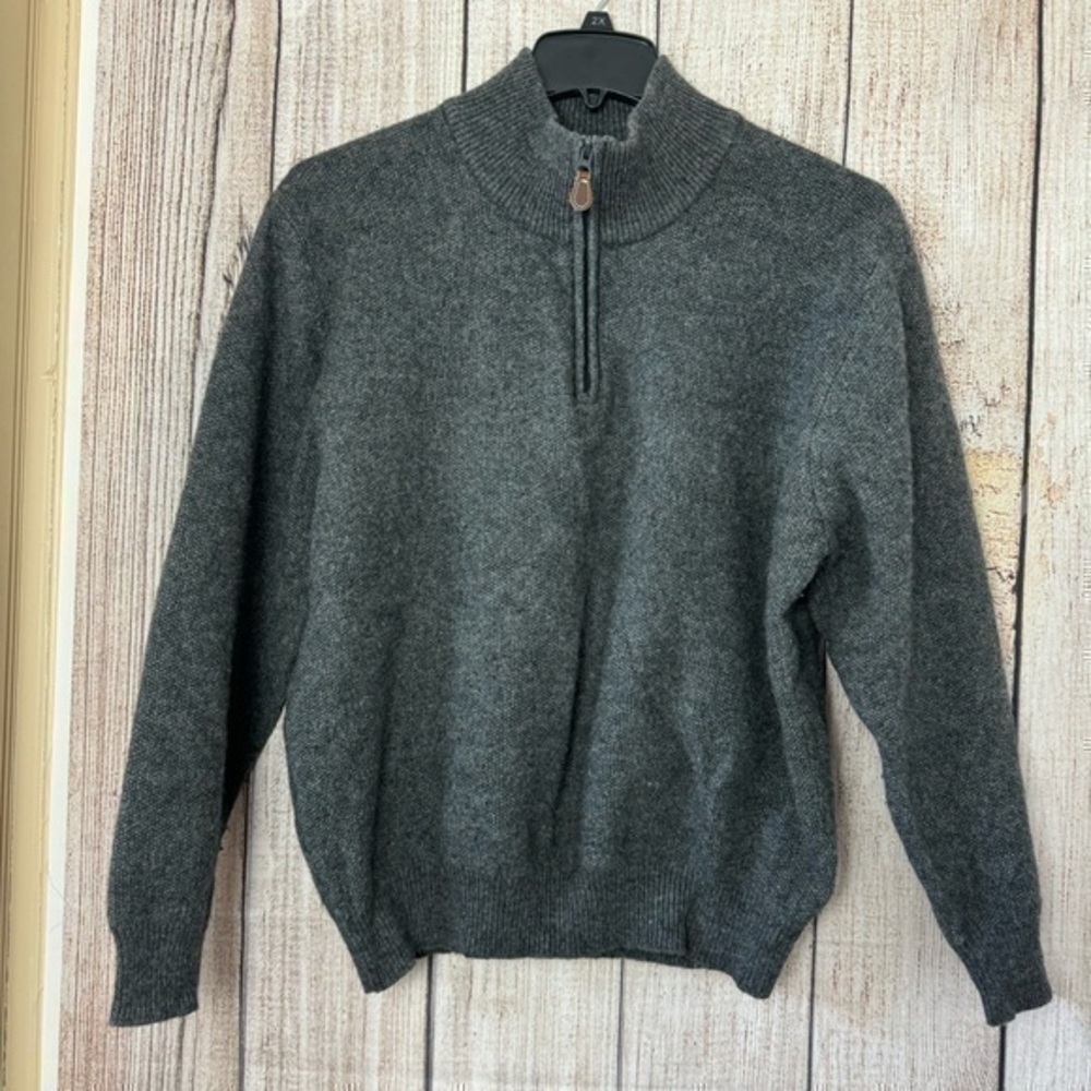Jos A Bank Men’s Lambswool Blend Quarter Zip Pullover Sweaters size Large
